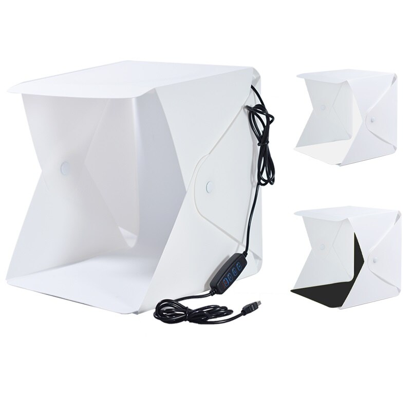 Mini caixa de iluminação dobrável de led, 22cm, luz de anel para fotografia, estúdio de fotografia softbox, mesa, fotografia, kit de caixa de luz de eva para telefone: front 2color