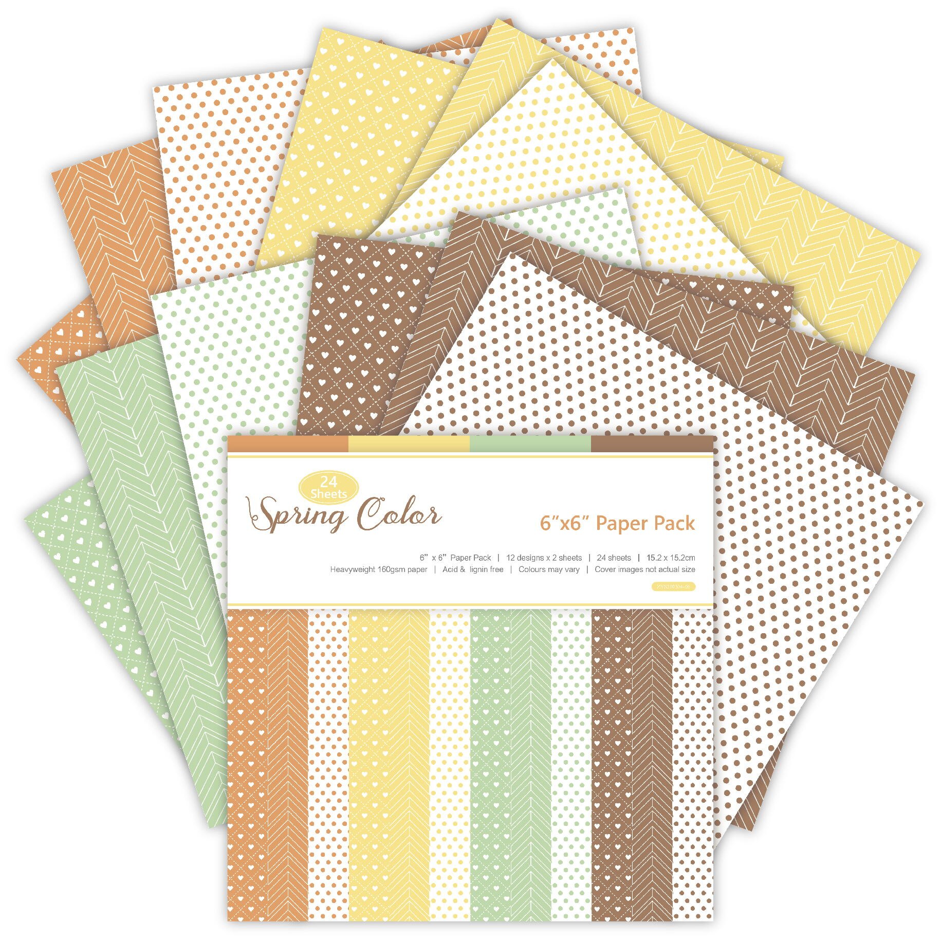 Spring colour 2 style Scrapbooking paper pack of 24 sheets handmade craft paper craft Background pad 420