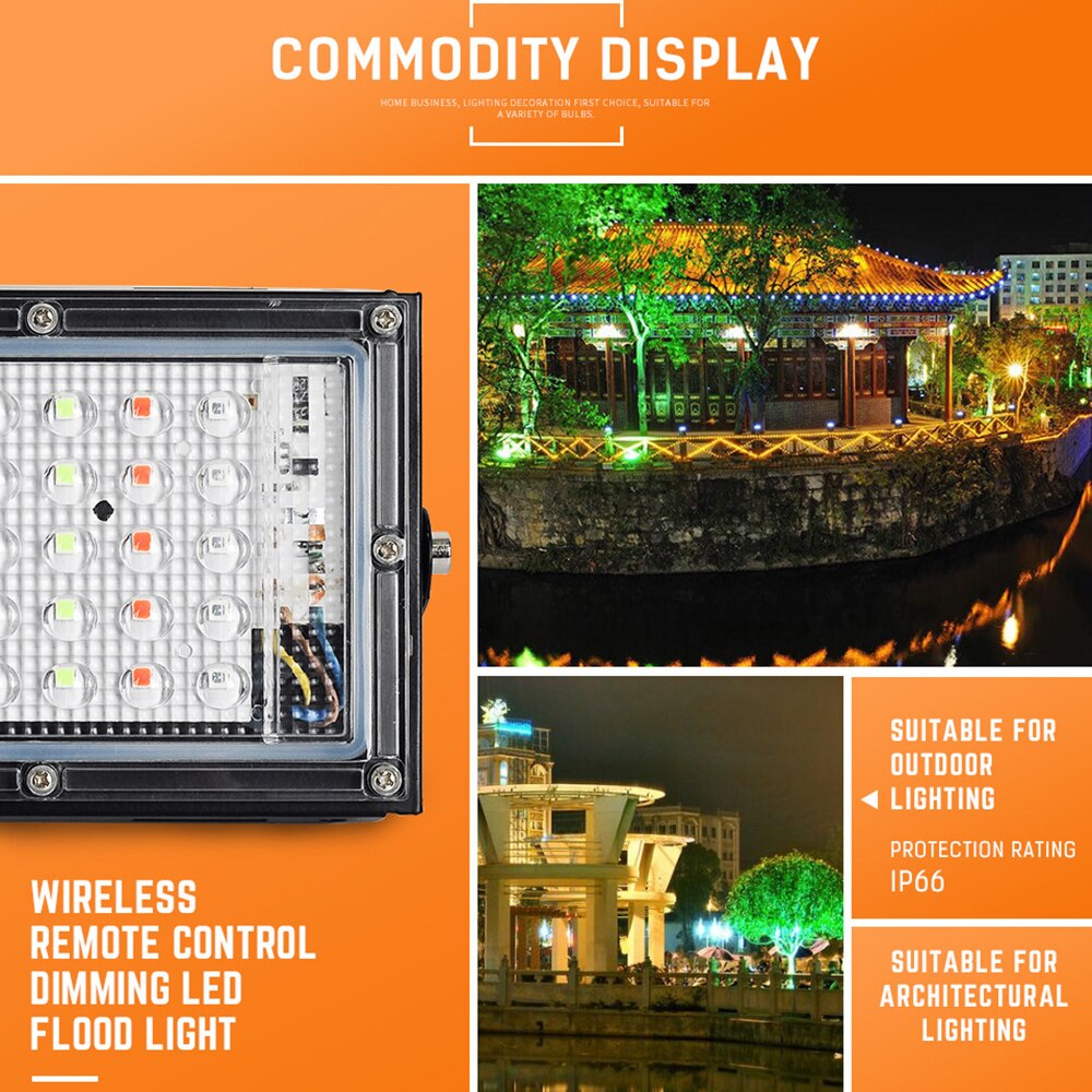 Outdoor Flood Light Waterproof Security Spotlight Garden Lamp Attachment
