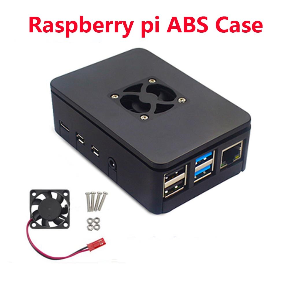 Raspberry PI 4 Model B 1 GB/2 GB/4 GB ABS Case Cover Met Koelventilator Plastic box Behuizing Voor Raspberry Pi 4B Cooling shell Case: with fan