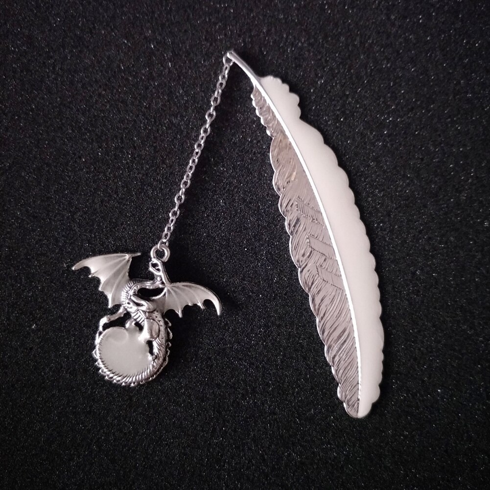Metal Bookmark Feather Crown Luminous Feather Owl Bookmark Glow In The Dark Label Read Maker Book Accessories: A11
