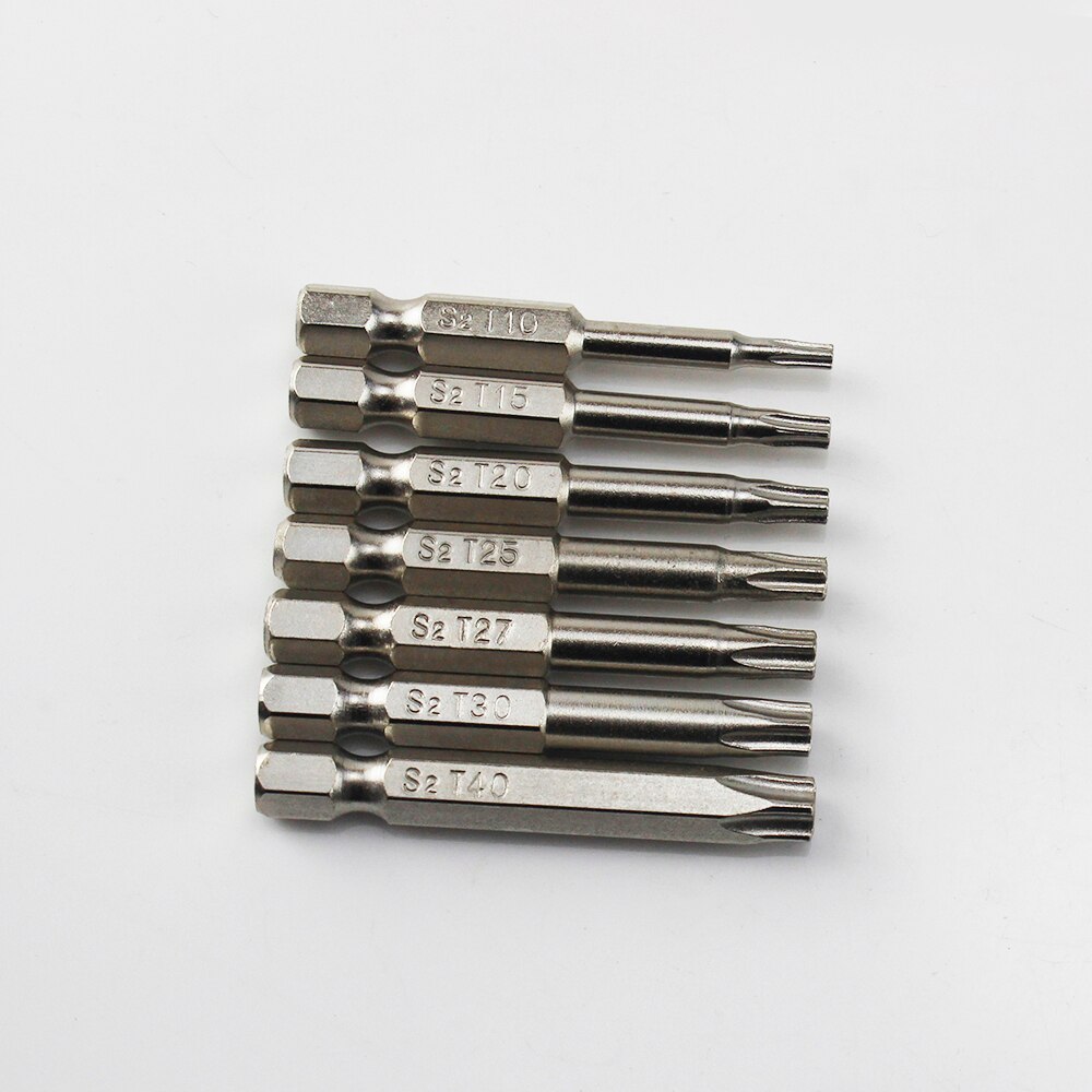 7Pcs Set 50mm Star Bit Screwdriver Drill Bits Screw Driver Magnetic 1/4" Hex Shank Hand Tools Five-pointed Star Bore Hole