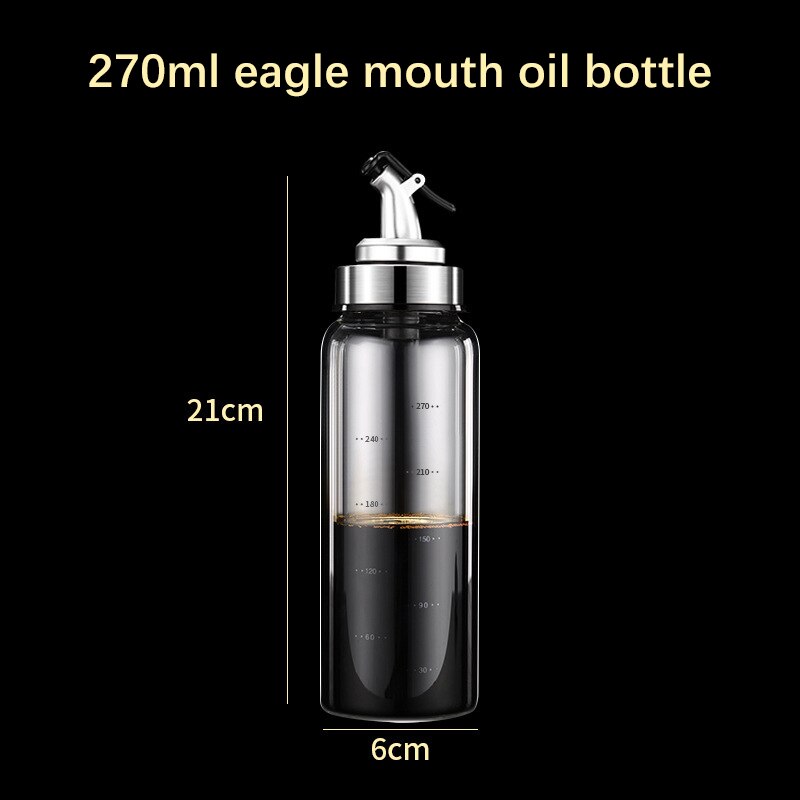 Cooking Seasoning Bottle Oil Vinegar Dispenser Soy Sauce Olive Glass Oil Bottle Oil Container Honey Pot Condiment Bottles tools: 270mlHot sale