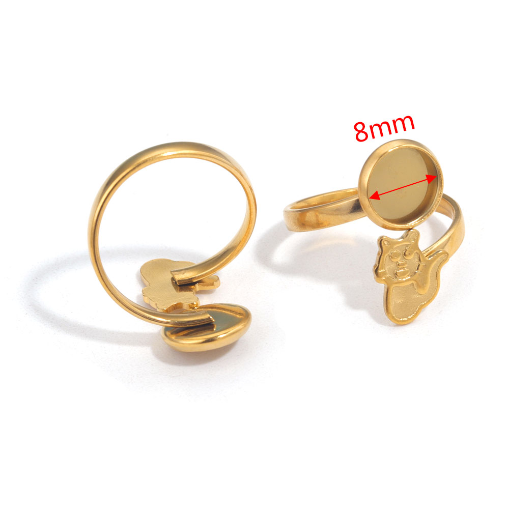 10 stks Verstelbare Blank Ring Base Fit Dia 8mm Leuke Ring Instelling Voor Glas Cabochons Bezels Cameo Lade Diy Sieraden Maken Ring: Rood