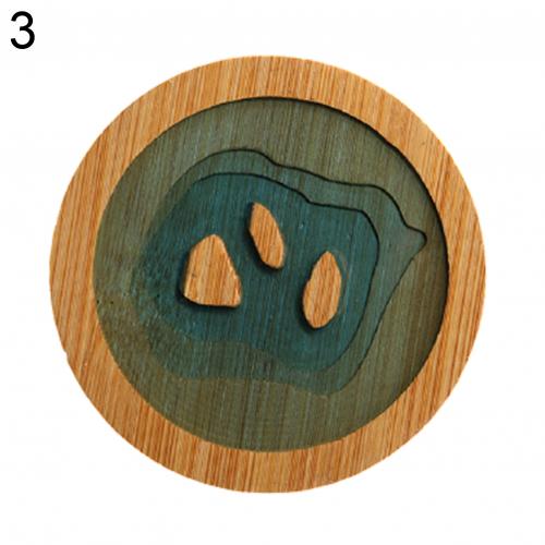 Round Cup Pad Epoxy Resin Transparent Bamboo Insulation Pad Landscape Pattern Coaster Tea Cup Holder Mat For Kitchen: 03