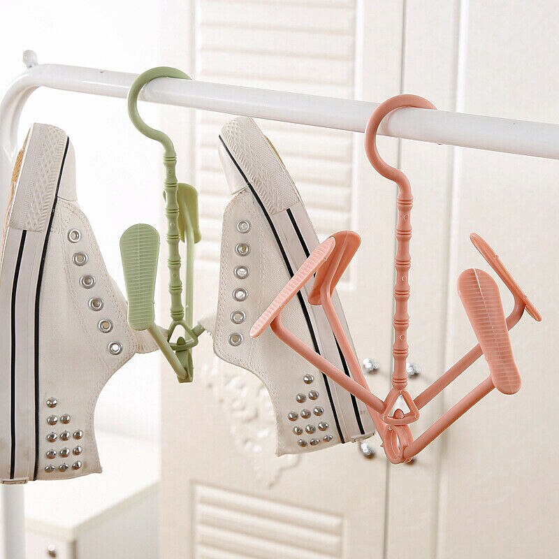 Rejilla de secado para calzado plegable de plástico, colgador para almacenamiento de zapatos, estante plegable para colgar zapatos, soporte de secador para 2 pares de zapatos