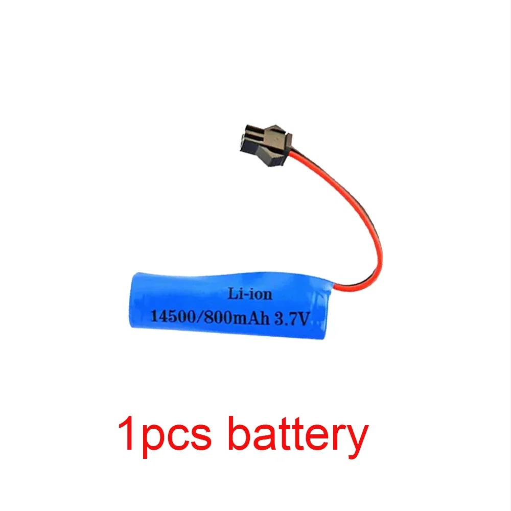 3.7V 800mah 14500 AA Batteria ricaricabile per giocattoli telecomandati Elicottero auto Treno Moto Batterie per auto giocattolo con spina SM: bianca