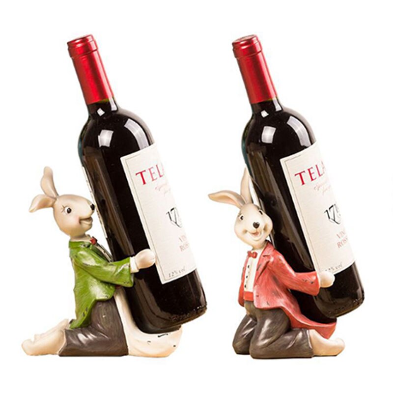 Knielen Rabbir Glaswerk Wijnfles Houders Voor Huisdecoratie Woonkamer Wijnkast Decoratieve Display Magazijnstellingen