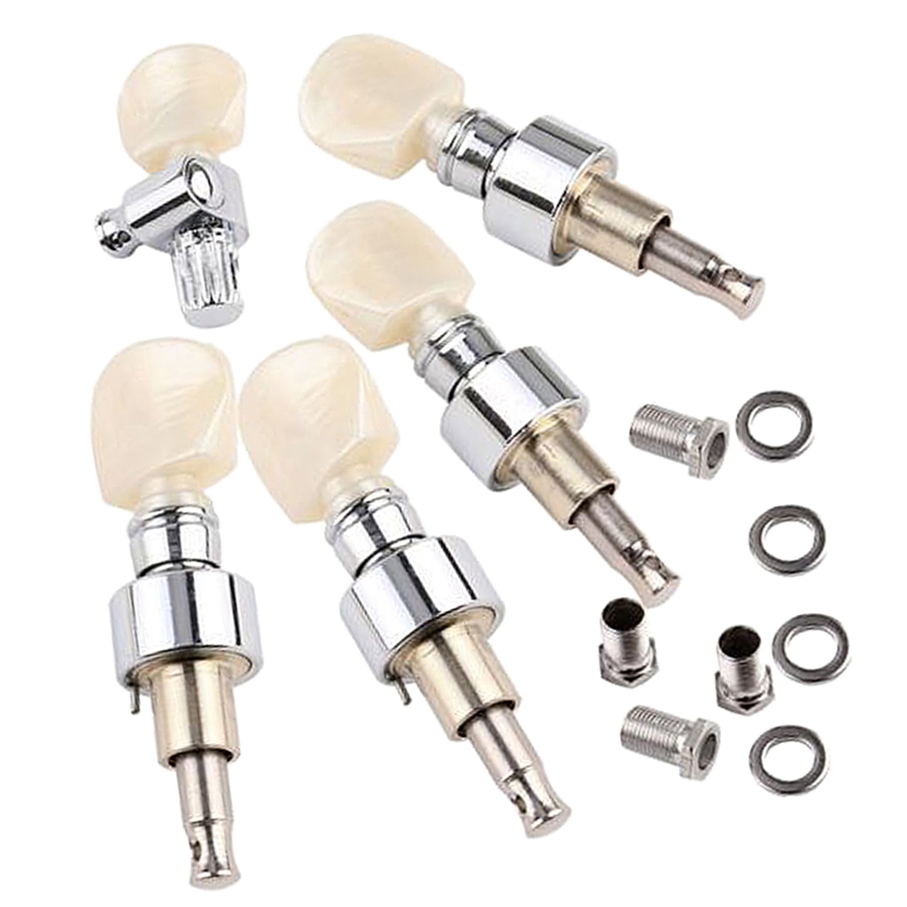 5Pcs 5 String Banjo Vervanging Peg/Key Pearled Machine Hoofd Vierkante Knop Tuning Tuner Machine Heads