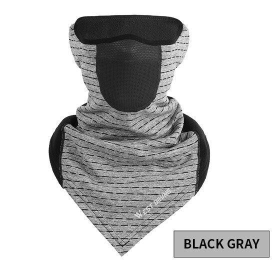 WEST BIKING-mascarilla de cara de ciclista para invierno, bufanda térmica cálida, máscara de esquí para exteriores, correr, escalada, Snowboard, forro polar resistente al viento, máscara para ciclismo: Black Gray