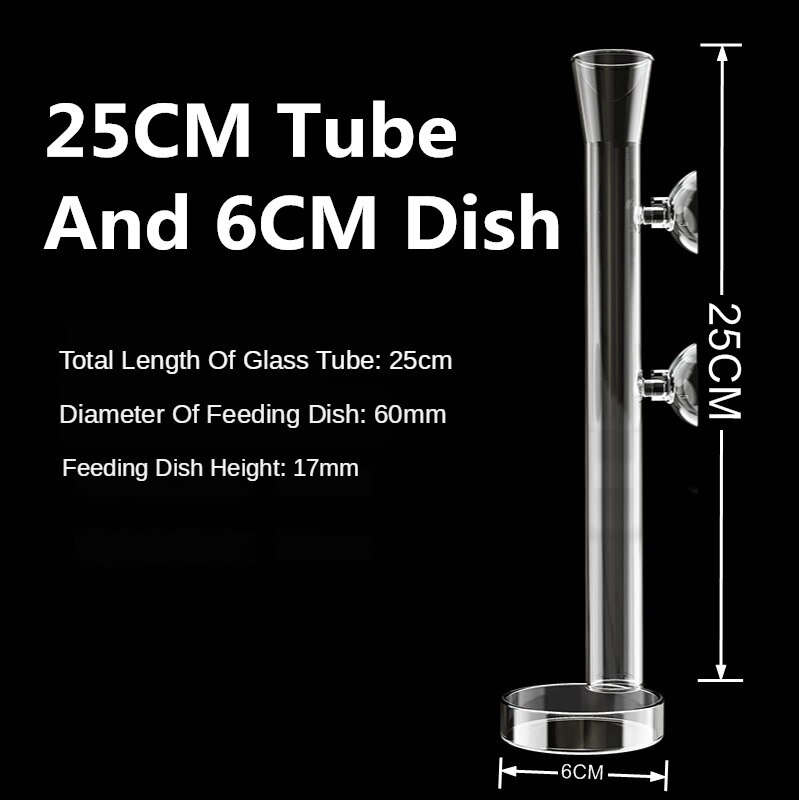 Glass Aquarium Feeder Tube Dish Shrimp Fish Snail Sunk Food Dispenser Feeding Tube Bowl Aquarium Accessories: 25cm