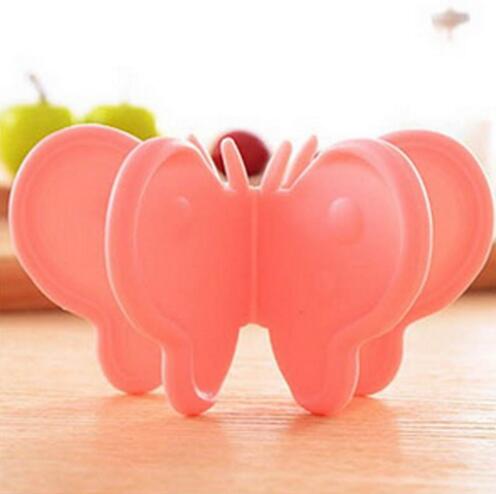 HOMETREE Creatieve Siliconen Isolatie Tegen Vlinder Clip Band Met Magneet Genomen Oven Verdikte Beschermen Keuken Tool H318: H318 Pink
