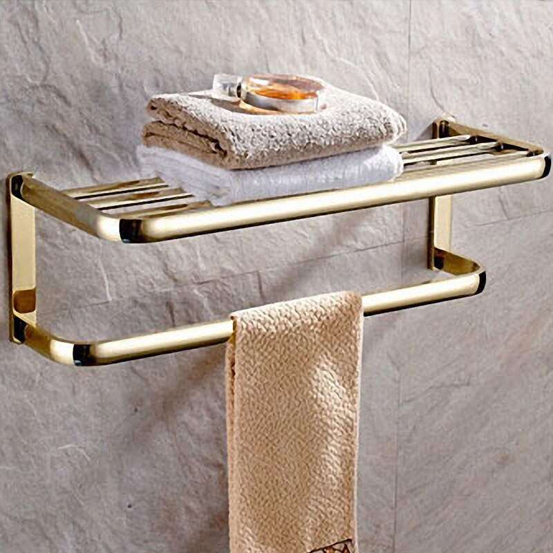 Luxe Douche Badkamer Accessoires Set, Handdoek Ring, Papier Houder, Kapstok, Wc Borstel, gepolijst Gold, Bad Hardware