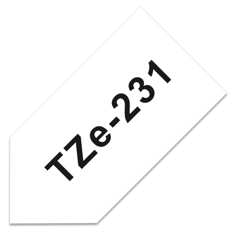 TZe-231 Label Tapes for Brother P-touch 12mm Tape 1PCS TZe 231 Black on White tze Tape Compatible for Brother PTH100 PTD210: black on white