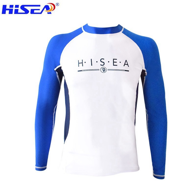 Hisea-traje de baño de manga larga para hombre, ropa de prevención a picadoras de medusas, camiseta de secado rápido para Surf UV, protector solar, playa, buceo