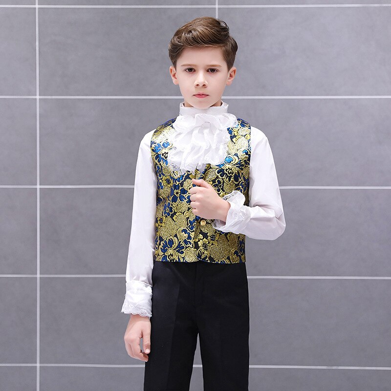 Vêtements de cour européenne rétro pour enfants, Costumes Prince charmant, tenue de soirée, de spectacle, de scène, de théâtre, veste et pantalon pour garçons
