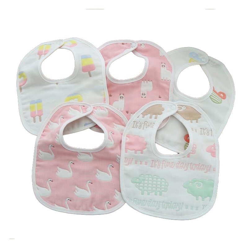 Pasgeboren Slabbetjes Baby Handdoeken Baby Burp Doeken Baby 'S Afdrukken Mode Unisex Katoen 6 Lagen 0-3 Jaar