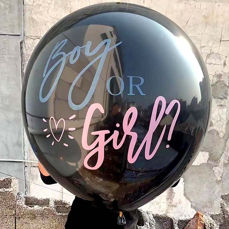 36 Inch Zwart Geslacht Onthullen Latex Ballon Jongen Of Meisje Geslacht Onthullen Baby Decoraties Ballon Confetti Feestartikelen