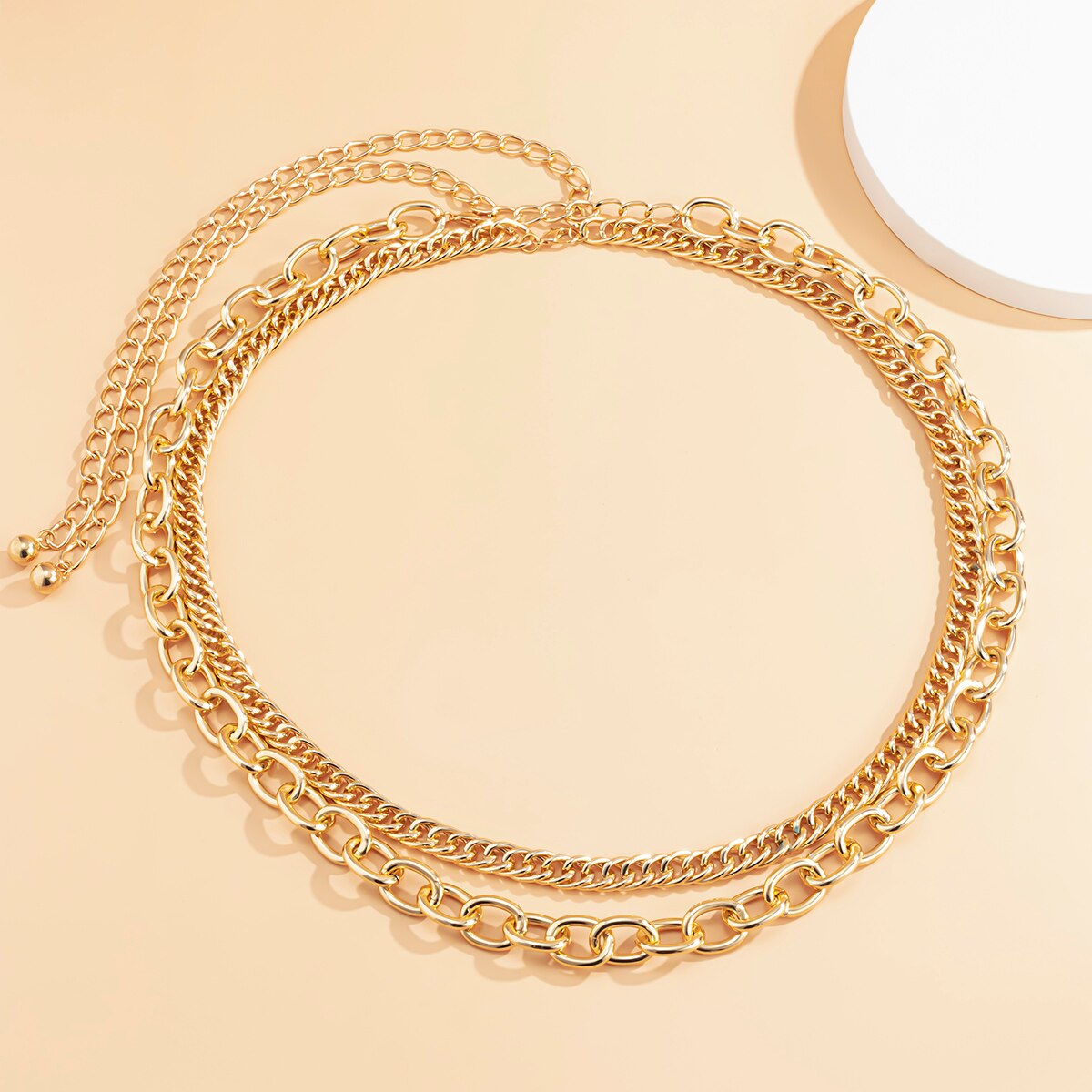 Shixin Gelaagde Dikke Metalen Ketting Riem Voor Vrouwen Mode Lange Taille Ketting Vrouwelijke Jurk Accessoires Riem Keten Lanyards