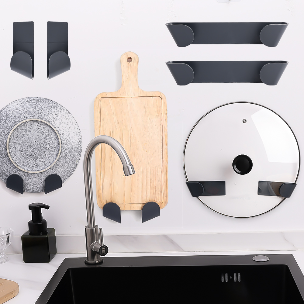 12-2x Pot Lid Organizer for Cabinet Door Adjustable in-Cupboard Pot and Pan Lid Holders for Home Wall Mount Pot Cover Organizer