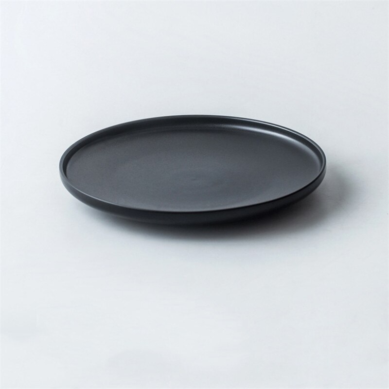 Nordisk rund keramisk tallrik porslin middagstallrik pizza dessertbricka frukost mellanmål rätter pasta biff tallrik servis: B / 26.4 x 3.2cm