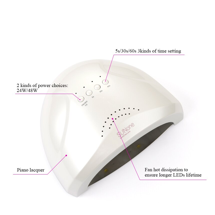 SIMINAIL-Lámpara de uñas UV de 24W/48W, 48 LED, Sun One, secador para curado de esmalte de Gel, 365 + 405nm