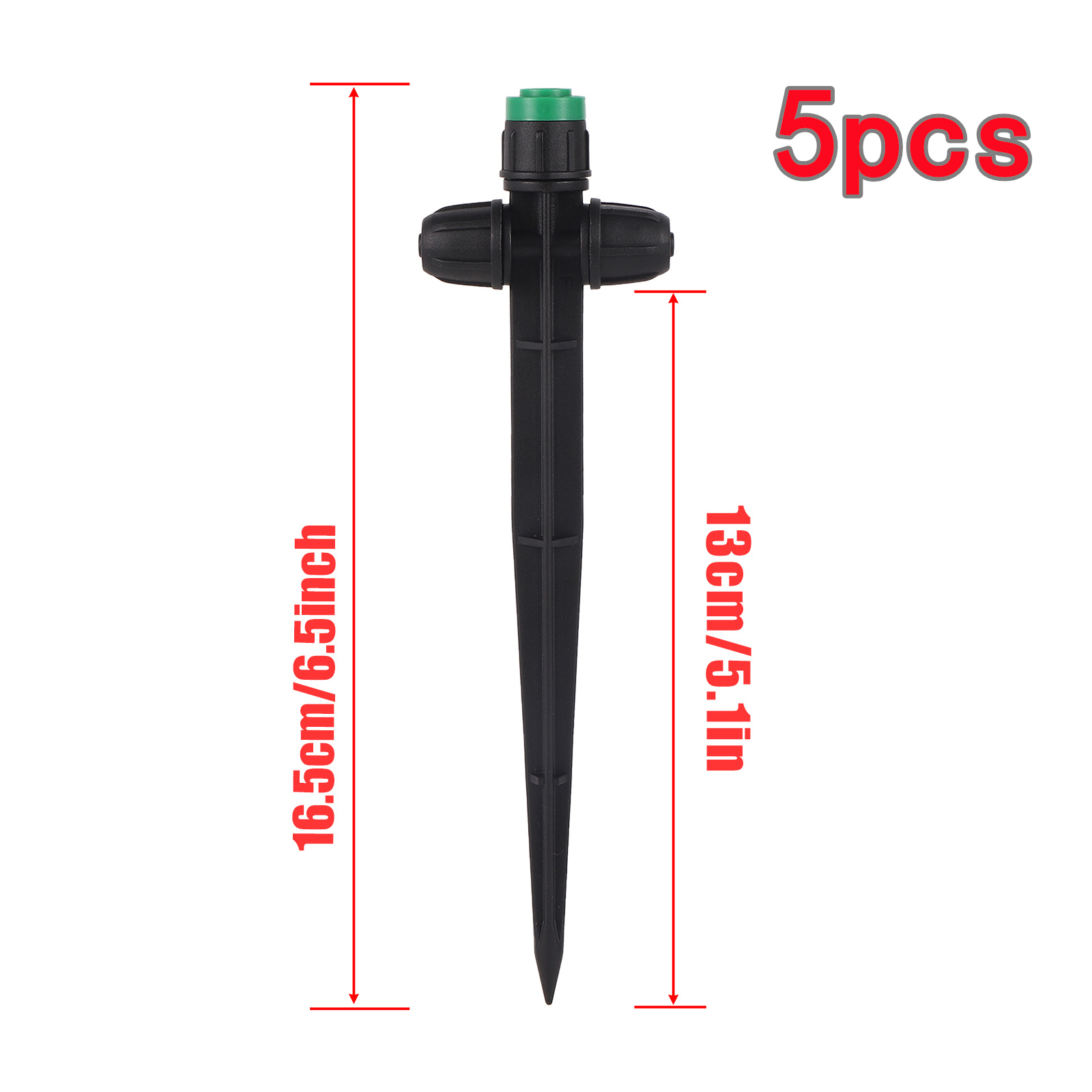 Buse à pointes réglable à débit d'arrosage, arroseur de diffusion rond, serre de jardin, pelouse de balcon, émetteur d'arrosage de fleurs, 360 °, 5 pièces, 50 pièces: Rouge