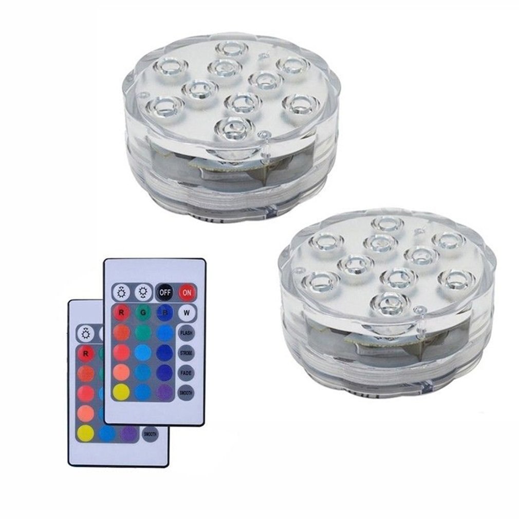 Icoco Rgb Submersible Licht Onderwater Led Licht Met Afstandsbediening Voor Zwembad Licht Battery Operated Garden Party Decor