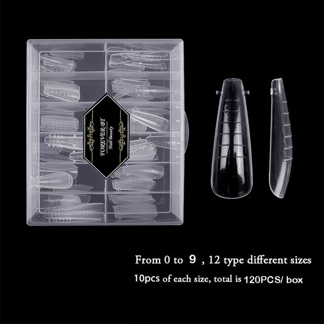 Dual Forms Nail Systeem Extension Mold Tips Voor Quick Building Uv Gel Acryl Kunstnagels Bovenste Vorm: 01