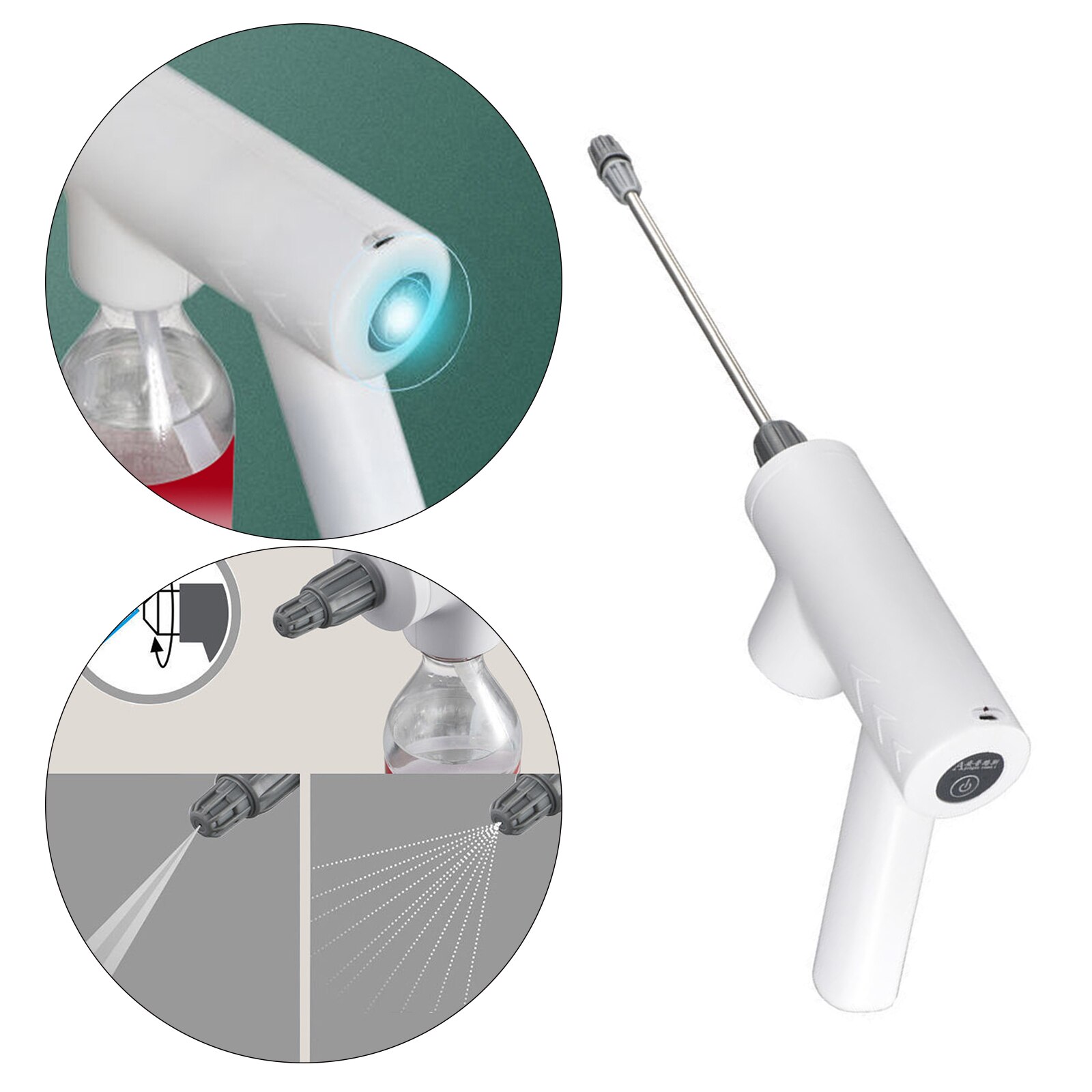 Automatic Electric Sprayer Head Handheld Indoor Outdoor Rechargeable for Bottle Sterilization Cleaning Tool: Set B