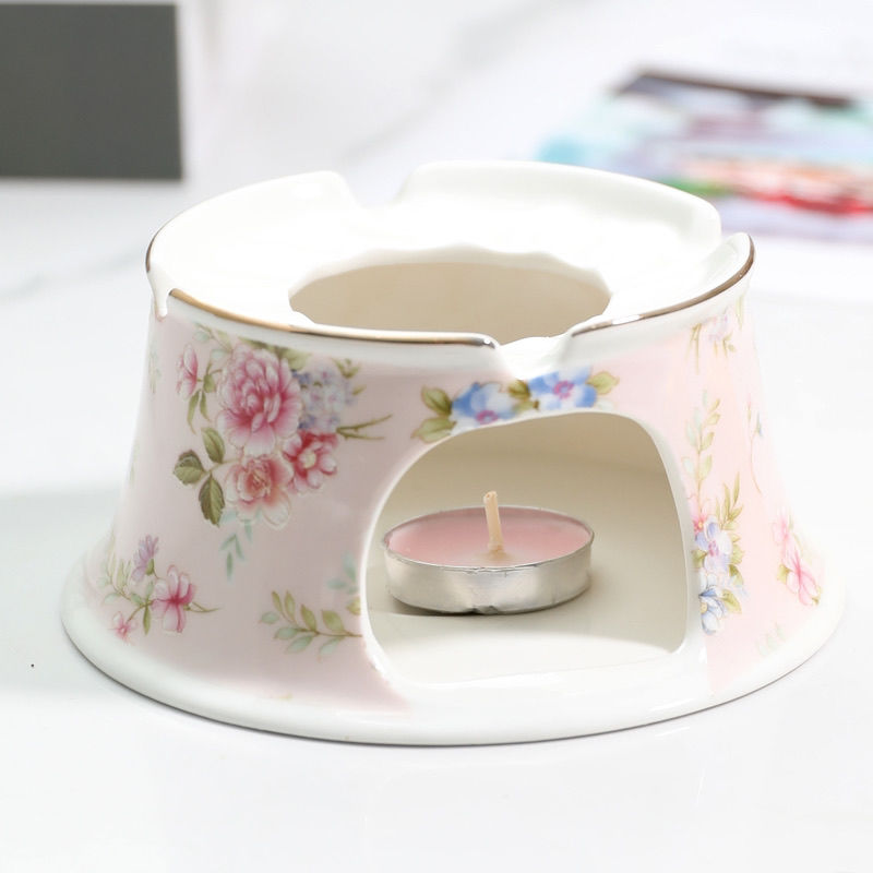 400ml engelska brittiska tekannor i fint porslin med värmebas, högkvalitativt porslin, tevärmare, tekanna, keramisk hållugn: Ljusgrön