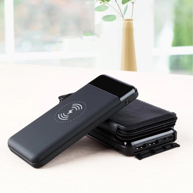 10000 MAh Power Bank Outdoor Portable Detachable Foldable Solar Panel Charger Wireless / Wired Charging With LED Light For Phone