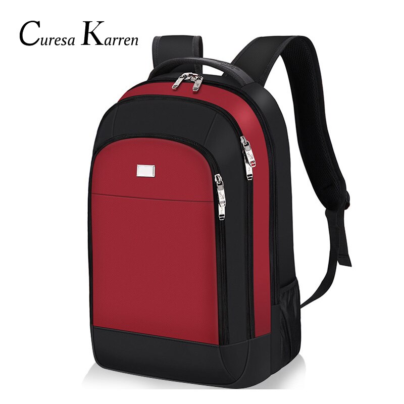 large capacity usb interface business school backpack for man: 6001-Red-3C