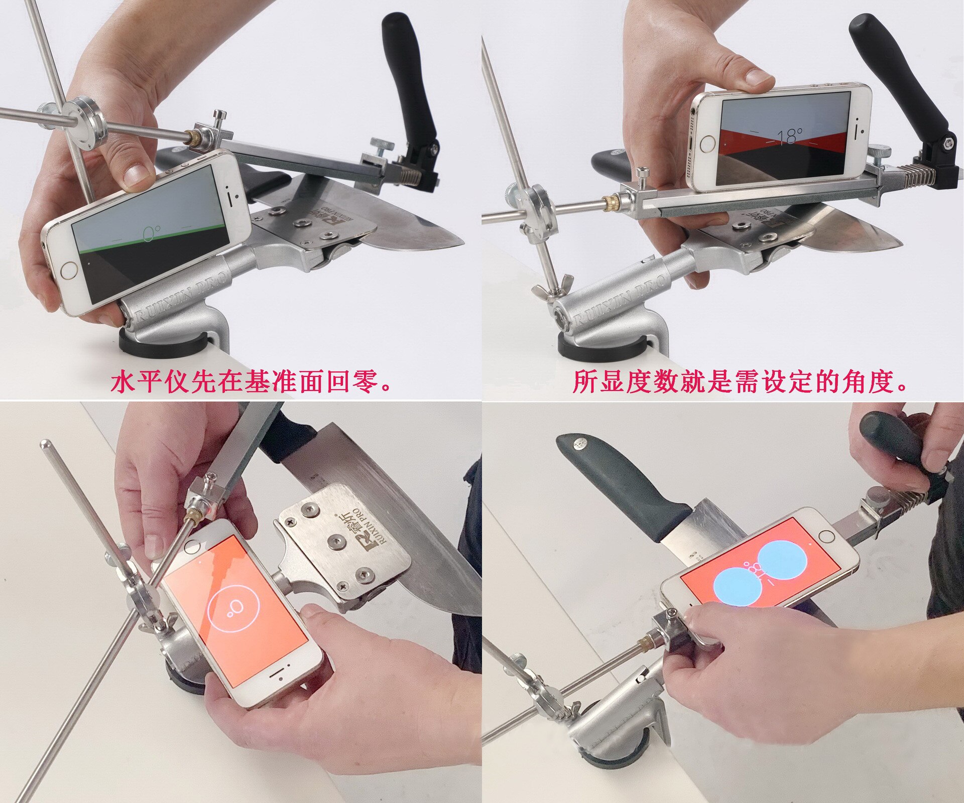 ruixin Pro Knife Sharpening System full fixed angle sharpener Diamond Whetstone flip multifunction Sharpener Knife Blade