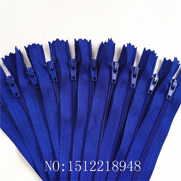 10 szt. 3#  nylonowe zamki spiralne robić szycia krawieckiego,  (14 cale, ) 35 cm sztuki (kolor robić wyboru): Modry