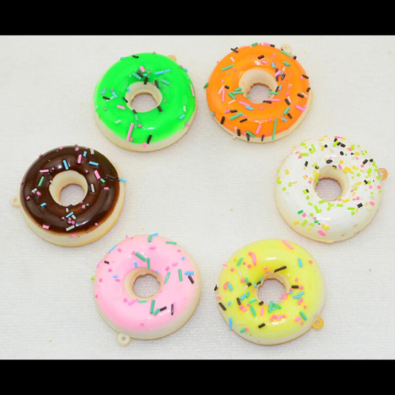 2 uds Mini Donut de Chocolate fideos rosquilla dulce teléfono correas 5CM Kawaii lento aumento Squishy