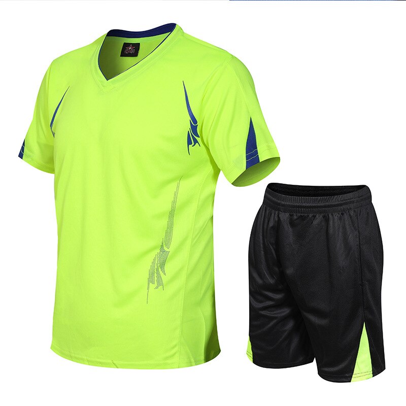 summer sports and fitness quick-drying two-piece football running training physical training suit men