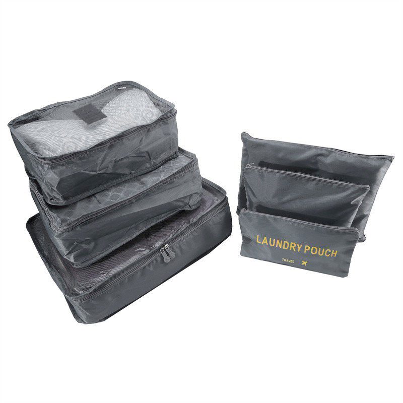 6-delige reisopbergtasset voor kleding, netjes organisator, kledingkast, kofferzakje, reisorganisator, tas, schoenen, verpakking, kubuszak