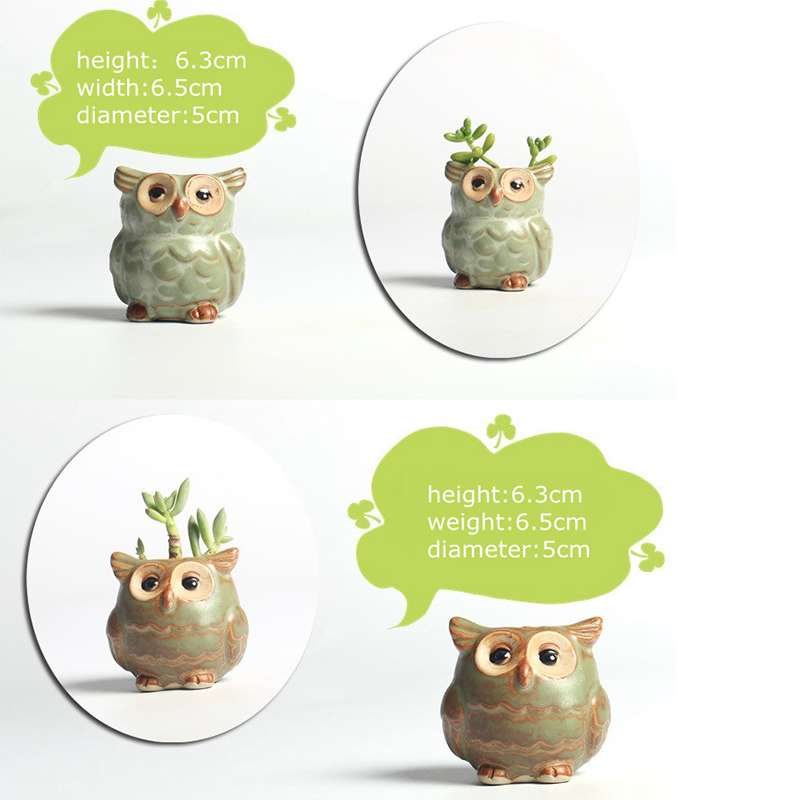 Pot de fleurs en forme de hibou, 5 pièces, en céramique, bureau, plantes, , Succulent, décoration de jardin pour la maison, extérieur