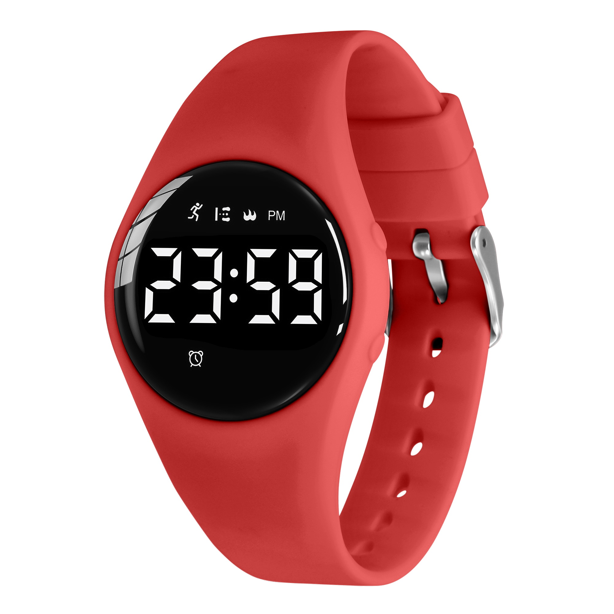 Kids Fitness Watch Digital Activity Tracker Watch for Kids Ages 3-12 Non-Bluetooth Alarm Count Steps Wrist Watch for Kids: Red