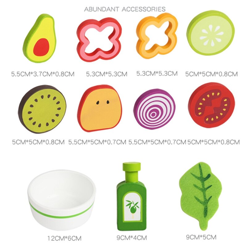 Dzieci ze sztucznymi owocami i sałatka warzywna kuchnia imitacja jedzenia i warzyw poznawcze puzzle drewniane zabawki