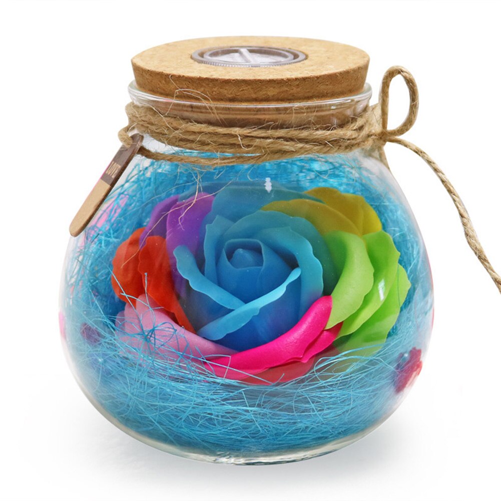 LED RGB Rose Lamp Bloem Fles Nachtlampje Afstandsbediening Rose Lamp Verlichting GHS99: Blue
