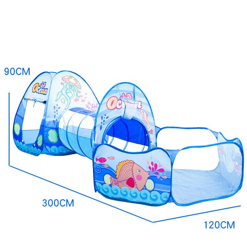 3 in 1 Children Tent Toy Portable Toy Tents Ocean Ball Pool Children Tipi Tents Crawling Tunnel Ball Pool Baby Play house Tents: F