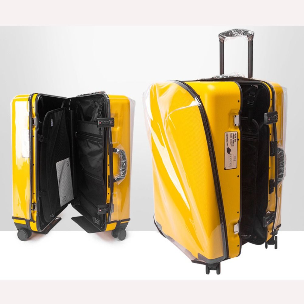 Capa de mala transparente em pvc, sem necessidade de desmontagem, resistente ao desgaste, à prova de poeira, acessórios de viagem à prova d'água