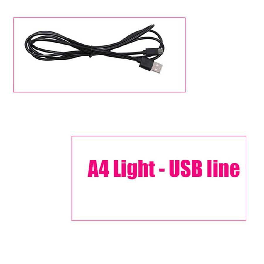 Tablette lumineuse LED A5/A4/A3 pour dessin et peinture diamant, support pour stylo, réglable, alimenté par USB, pour dessiner, tracer, accessoires: USB LINE