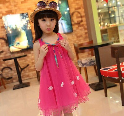 Ons Kids Baby Meisje Zomer Jurk Mouwloze Princess Party Pageant Bloem Jurk