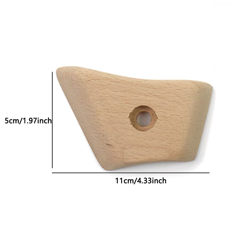 Klätterpunkt i trä, klätterträning, klättergrepp, klippvägg, klättergrepp för barn och gym, olika skruvbara klätterhängbrädor: Ljusgrått