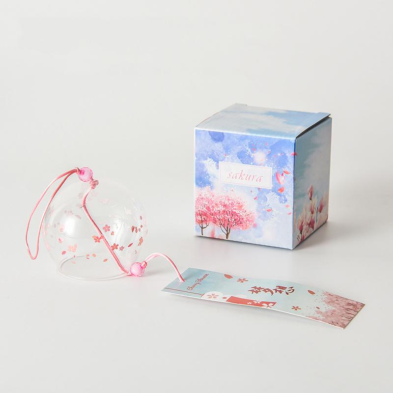 Japanese Cherry Blossom Glass Wind Chimes Bells Home Garden Office Ornament Indoor Window Hanging Decor 1PC Wind Bell: style 3