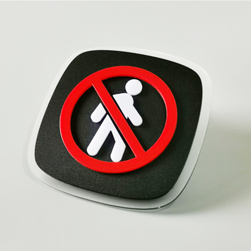 10x10cm Acrylic restroom restroom door sign No smoking, WiFi monitoring sign No noise, Caution slippery floor sign: PURPLE