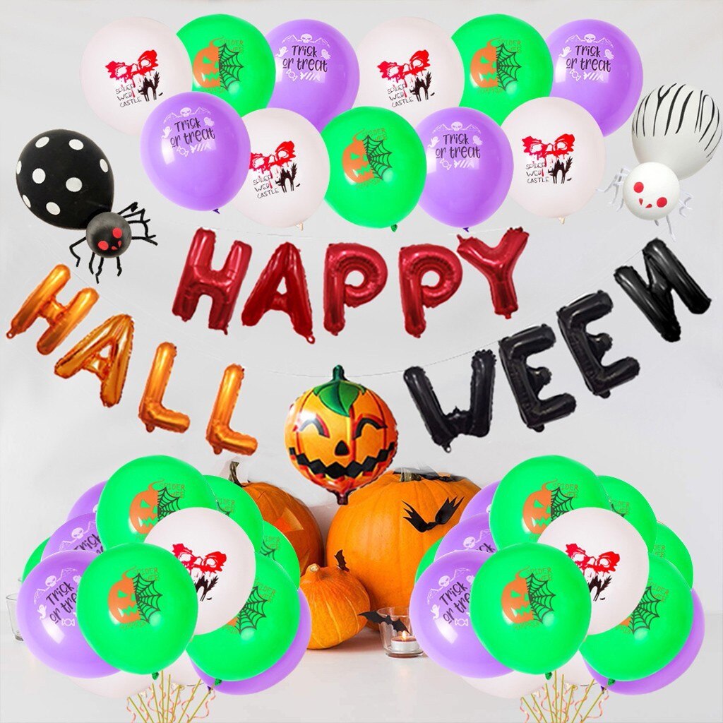 Halloween Ballonnen Combinatie Set Festival Viering Party Home Decoratie Scene Layout Heks Aluminium Film Folie Ballonnen: F